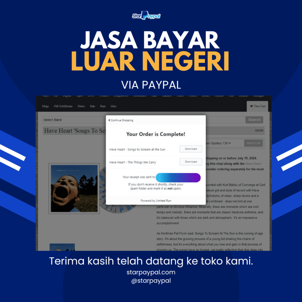 Jasa Bayar luar negeri via paypal