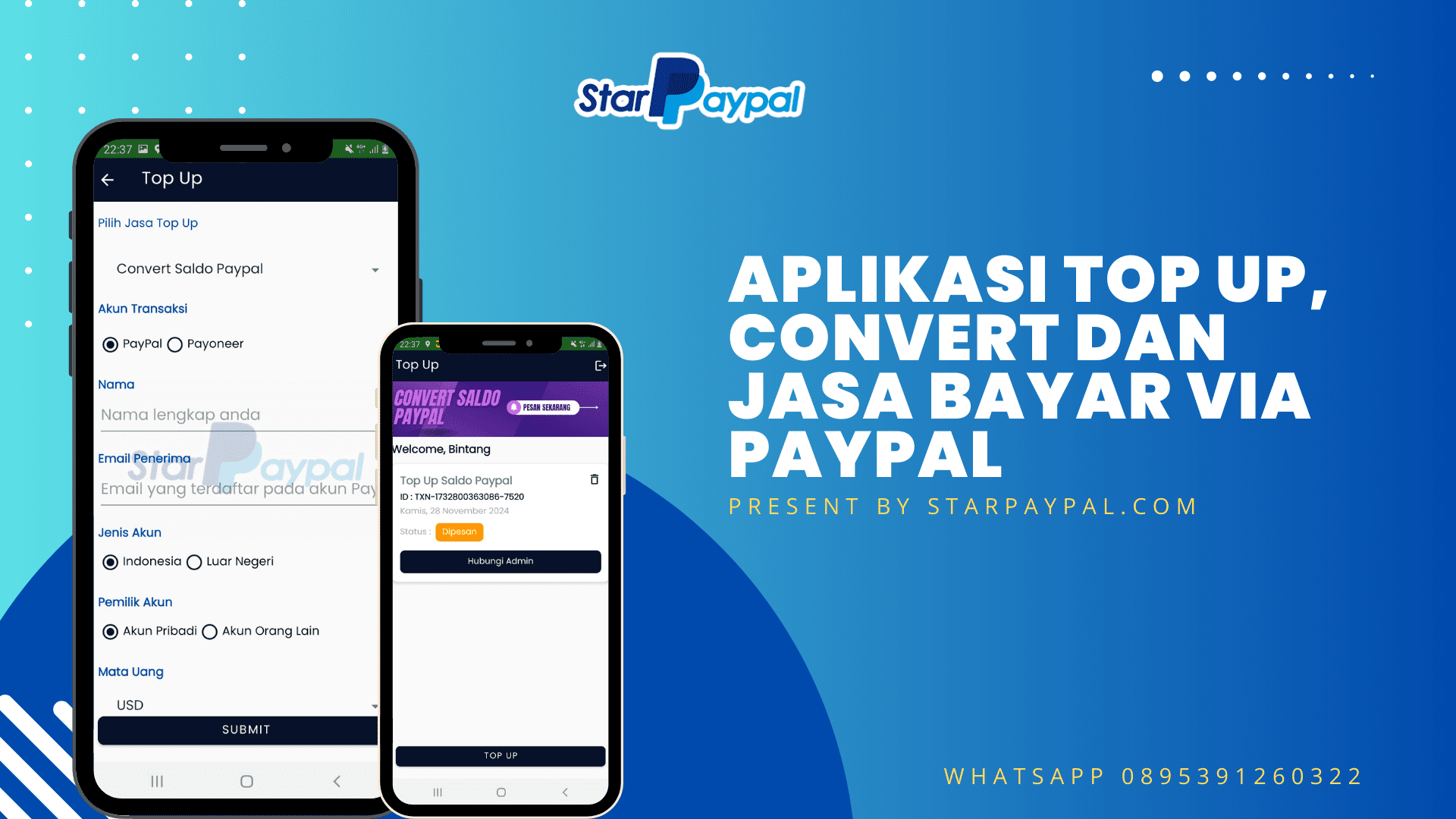 Aplikasi top up paypal