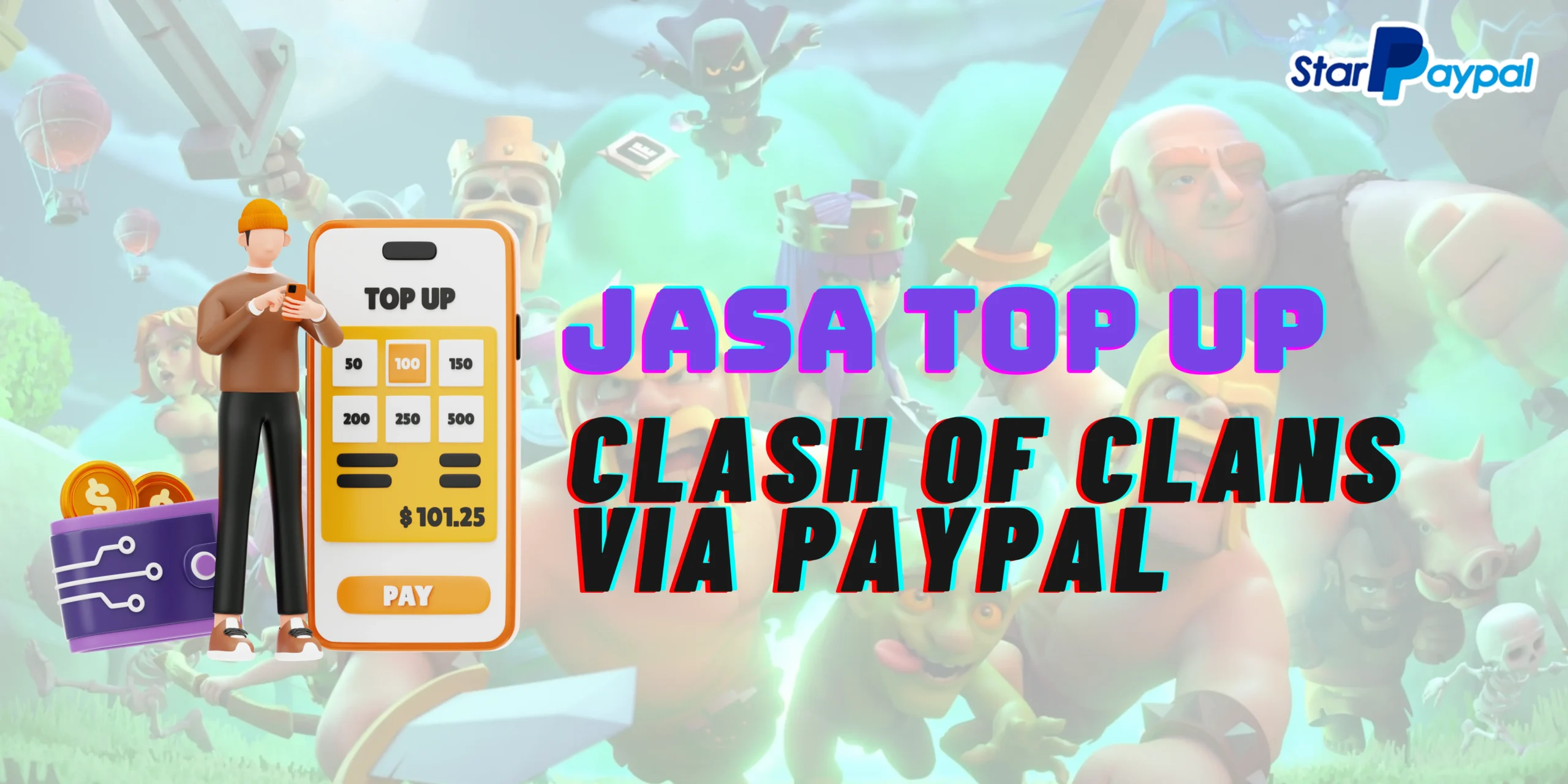 jasa top up clash of clans via paypal scaled